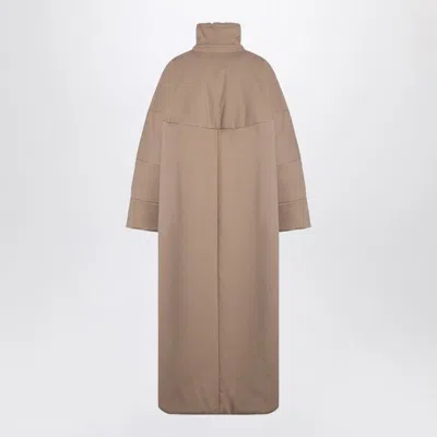 Dries Van Noten Oversized Coat In Camel-coloured Cotton Women In Cream