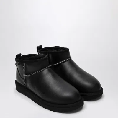 Ugg Classic Ultra Mini Leather Cozy Ankle Boots
