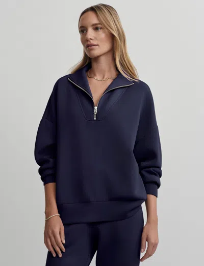 Varley Catherine Half Zip Sweat In Navy In Blue