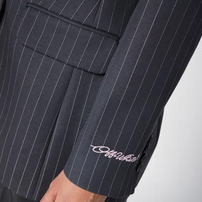 Off-white Single-breasted Pinstripe Jacket In Blue