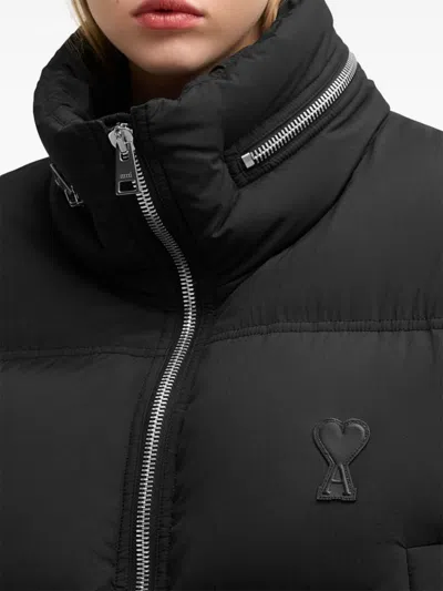 Ami Alexandre Mattiussi Logo-print Puff Jacket In Black