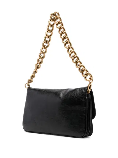 Balenciaga Soft Mini Leather Handbag With Chain-link Handle In Black