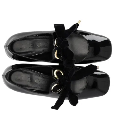 A.bocca Mary Jane Black Ballet Flat With Bow In Black
