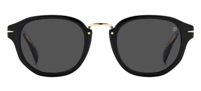 DAVID BECKHAM DAVID BECKHAM DB 1077/S 2M2-IR A 50 SUNGLASSES - BLACK GOLD FRAME, GREY LENSES 
