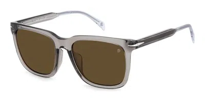 David Beckham Db 1120/f/s Kb7-70 56 Sunglasses - Transparent Grey Frame, Brown Lenses