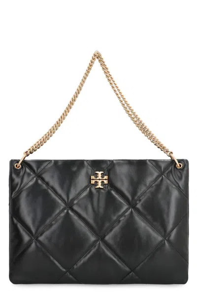 Tory Burch Kira Diamond Quilt Hobo Bag In Black