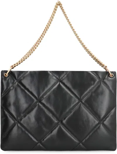 Tory Burch Kira Diamond Quilt Hobo Bag In Black