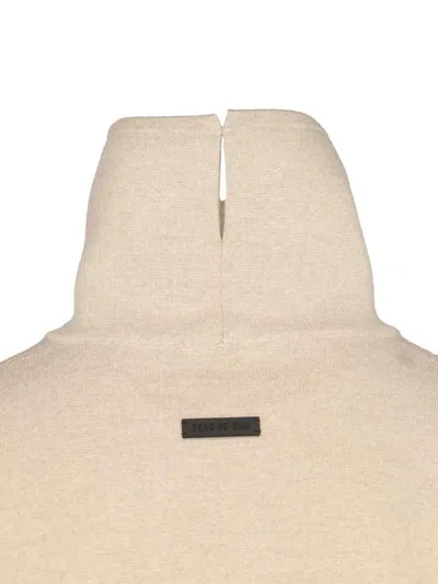Fear Of God Turtleneck Sweater In Beige Virgin Wool Dropped Shoulders In Neutral