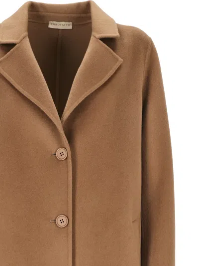 Purotatto Single-breasted Coat In Brown