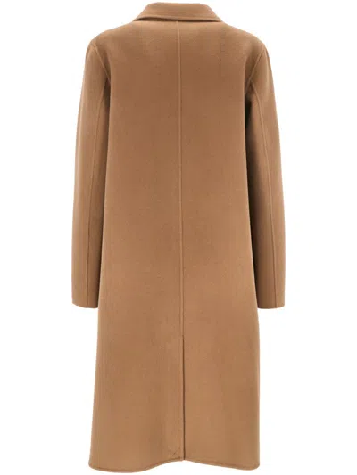 Purotatto Single-breasted Coat In Brown