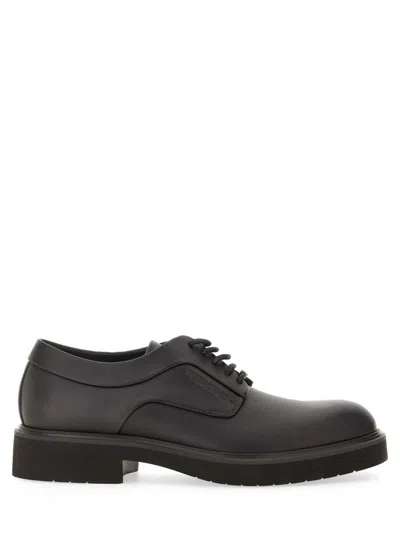 Shop Ferragamo Salvatore  Derby With Ornament In Black