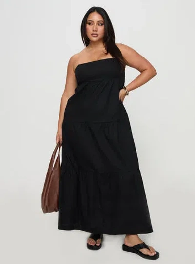 Princess Polly Curve Osment Maxi Dress Black Curve In Black