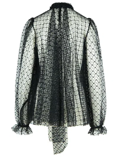 Dolce & Gabbana Mesh Turtleneck Shirt In Black