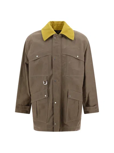 Fendi Man Jacket Khaki Size 40 Polyamide, Cotton, Lambskin In Beige