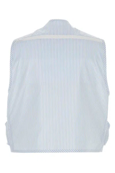 Prada Striped Sleeveless Vest With D-ring Accents In Stripped