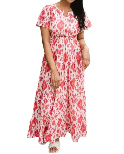 Briton Court Willow Maxi Dress In Bright Rose In Pink