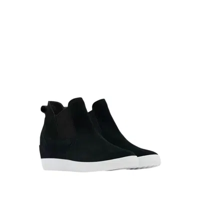Sorel Women's Out N About Slip-on Wedge Fashion Boots In Black/white In Black