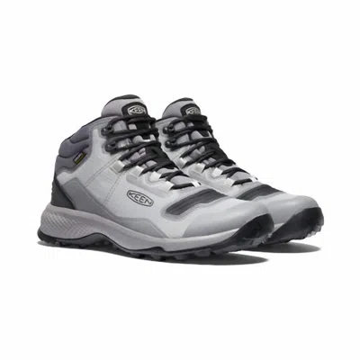 Keen Men's Tempo Flex Mid Wp Hiking Boots In Drizzle/black In White