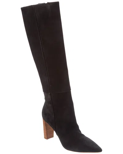 Alexandre Birman Elisa 85 Suede Knee-high Boot In Black