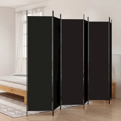 Vidaxl 6-panel Room Divider Black 118.1"x78.7" Fabric