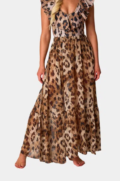 BUDDYLOVE BICOASTAL SWIM COVER UP SKIRT IN BROWN 