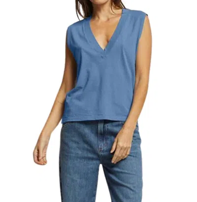 PERFECTWHITETEE MARGOT SLEEVELESS TEE IN CAROLINA BLUE 