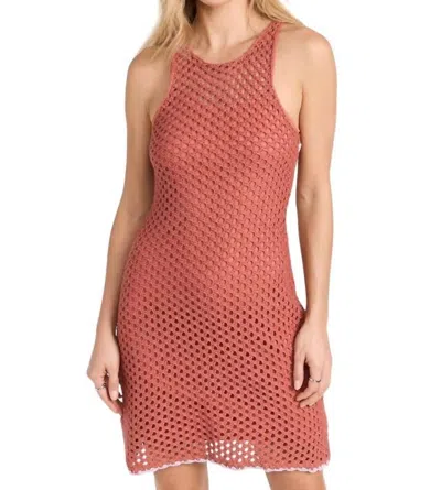 Minkpink Carver Crochet Mini Dress In Rust/pink In Pink