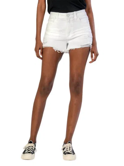 Kut From The Kloth Jane High Waist Cutoff Denim Shorts In White