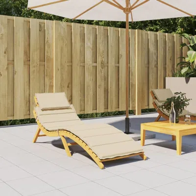 Vidaxl Sun Lounger Cushion Beige 73.2"x22.8"x1.2"