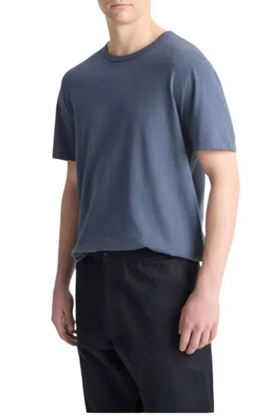Vince Milano Short Sleeve Crewneck Sweater In Blue