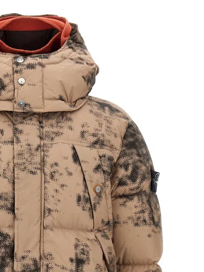 Stone Island Thermo-reactive Camouflage Puffer Jacket In Dove Grey