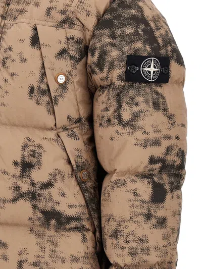 Stone Island Thermo-reactive Camouflage Puffer Jacket In Dove Grey
