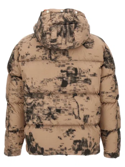 Stone Island Thermo-reactive Camouflage Puffer Jacket In Dove Grey