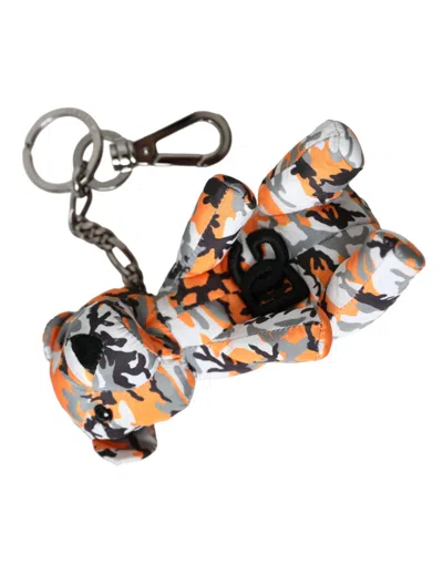 Dolce & Gabbana Multicolor Camouflage Animal Silhouette Keychain Keyring In Multicolor