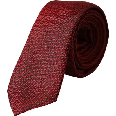 Dolce & Gabbana Red Patterned 100% Silk Adjustable Men Tie In Red