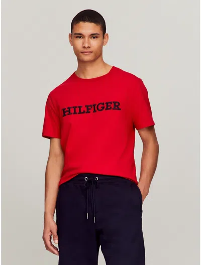 Tommy Hilfiger Embroidered Monotype Logo T In Red