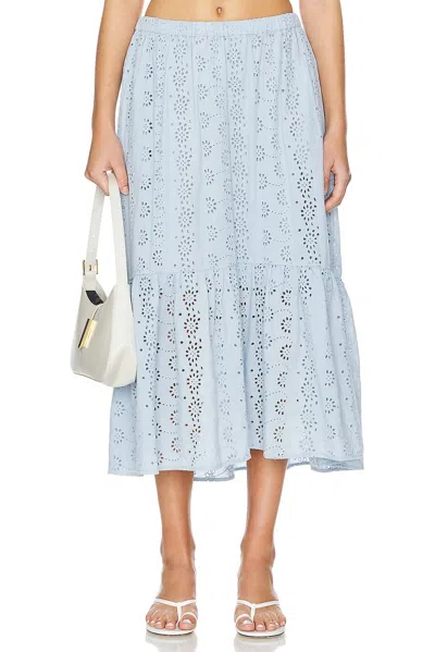 Velvet By Graham & Spencer Amelia Long Skirt In Island In Blue