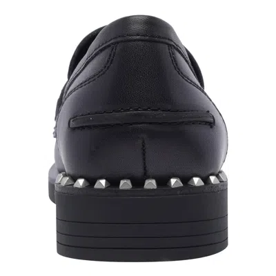 Ash Penny Leather Loafers In Black