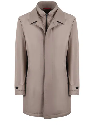 Fay Waterproof Nylon Down Jacket Coat In Beige