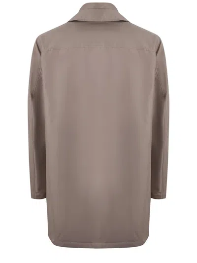 Fay Waterproof Nylon Down Jacket Coat In Beige