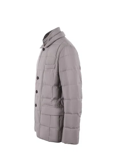 Fay Wool Down Jacket In Neutral