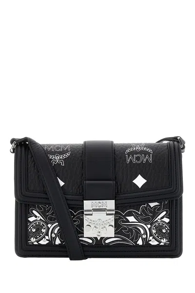 Mcm Small Tracy Bandana Monogram Shoulder Bag In Black
