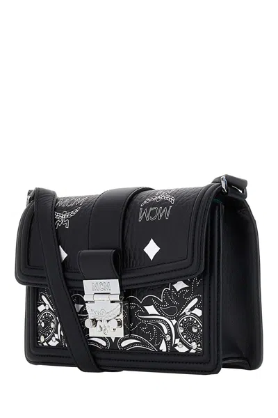 Mcm Small Tracy Bandana Monogram Shoulder Bag In Black