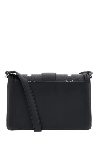Mcm Small Tracy Bandana Monogram Shoulder Bag In Black
