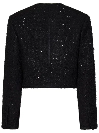 Rotate Birger Christensen Chic Boucle Loop Crop Jacket In Black