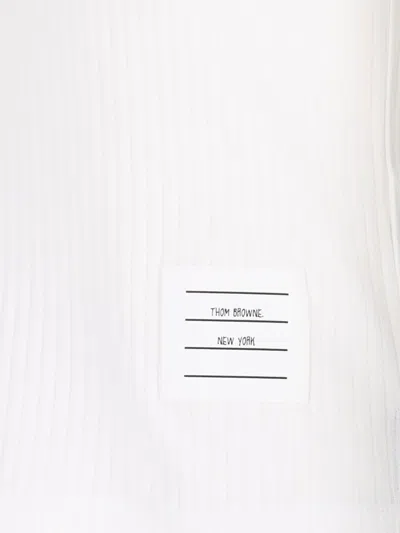 Thom Browne Three Stripes" Knit Polo - White In White