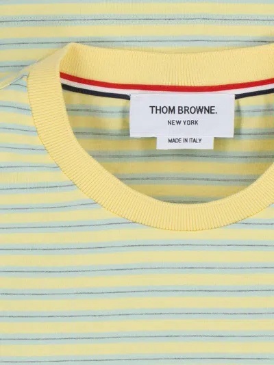 Thom Browne Striped T-shirt In Yellow