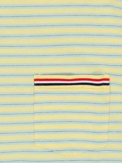 Thom Browne Striped T-shirt In Yellow