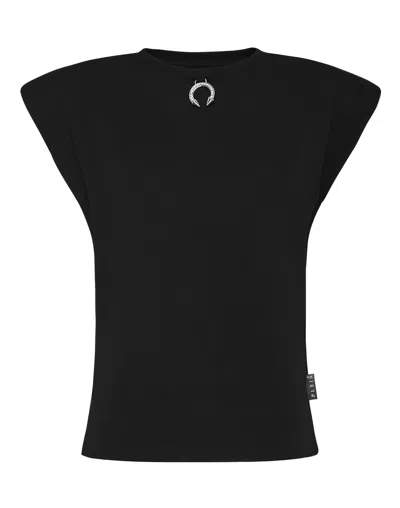 Philipp Plein Ring-embellished Padded Tank Top In Black