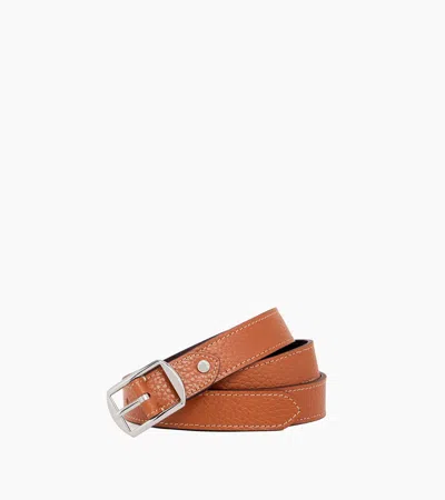 Le Tanneur Ceinture Réversible Femme Avec Boucle Carrée En Cuir Grainé In Black